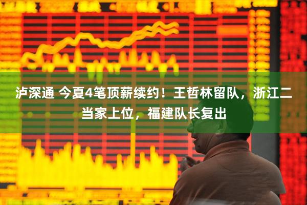 泸深通 今夏4笔顶薪续约！王哲林留队，浙江二当家上位，福建队长复出
