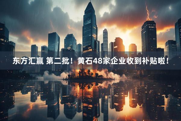 东方汇赢 第二批！黄石48家企业收到补贴啦！